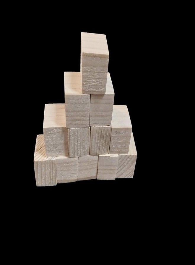 Glitz Wood Blocks for Hand Crafting fine Art DIY School Project Square Blocks Natural Wooden Cube 24 pcs (1Inch) - Image 5